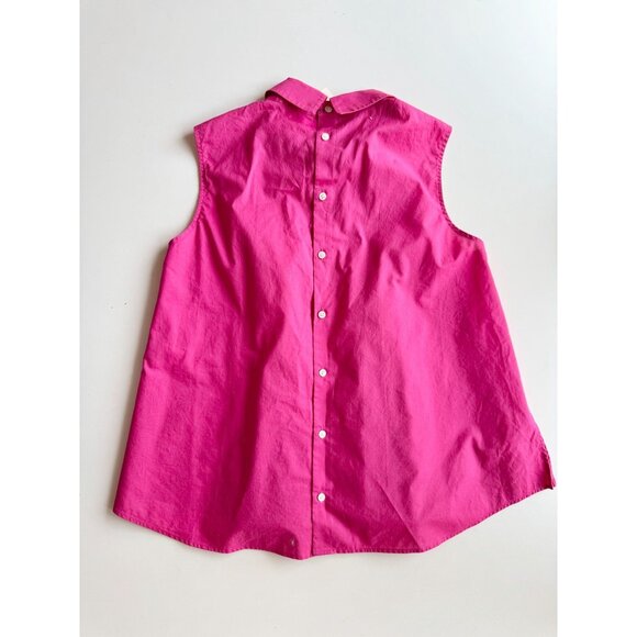 NWT UNIQLO x MARNI Pink Cotton Poplin Pleated Tucked Sleeveless Shirt, Size S - Picture 11 of 15